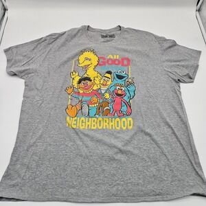 Sesame Street Tee Big Bird‎ Elmo Ernie Cookie Monster 3XL All Good Neighborhood